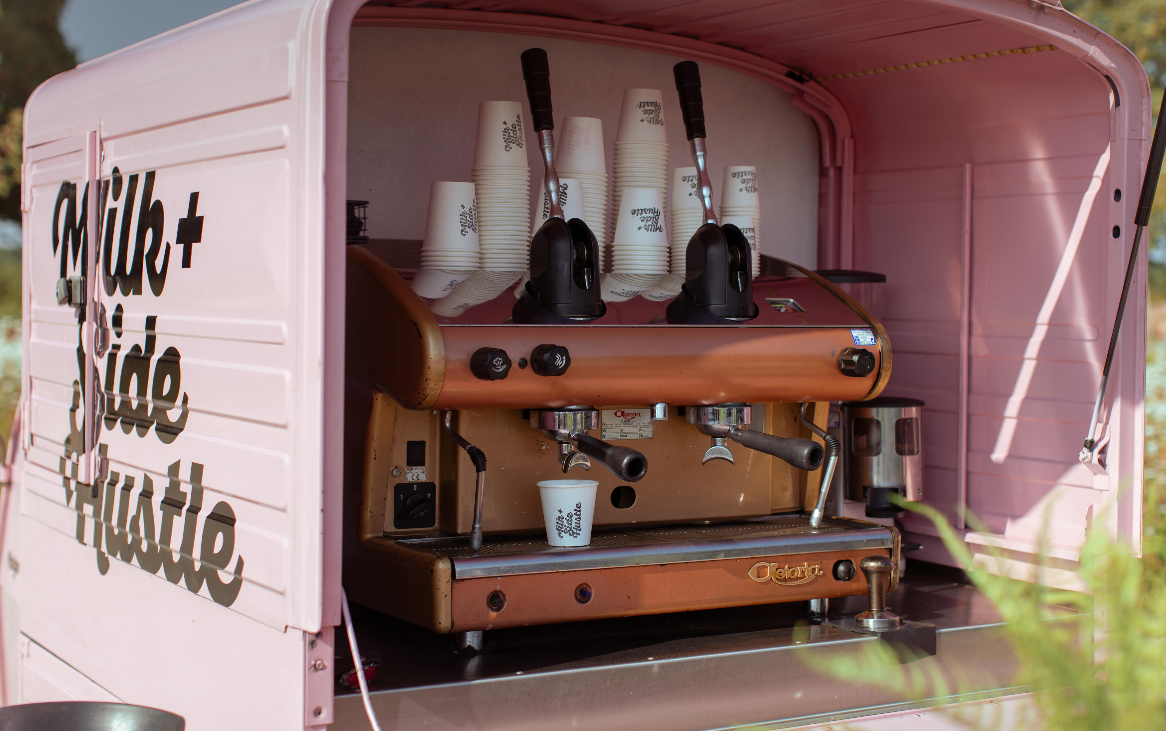 Queue for Milk + Side Hustle coffee